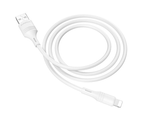 Кабель BOROFONE BX43 USB to iP 2.4A, 1m, PVC, PVC connectors, White (BX43LW)