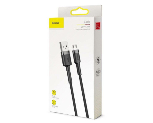 Кабель Baseus Cafule Cable USB For Micro 2A 3m Gray+Black (CAMKLF-HG1)