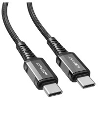 Кабель ACEFAST C1-03 Type-C to Type-C 3A, 1.2m, nylon, aluminum connectors, Black (AFC1-03B)