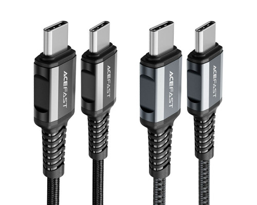 Кабель ACEFAST C1-03 Type-C to Type-C 3A, 1.2m, nylon, aluminum connectors, Black (AFC1-03B)