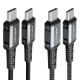 Кабель ACEFAST C1-03 Type-C to Type-C 3A, 1.2m, nylon, aluminum connectors, Black (AFC1-03B)