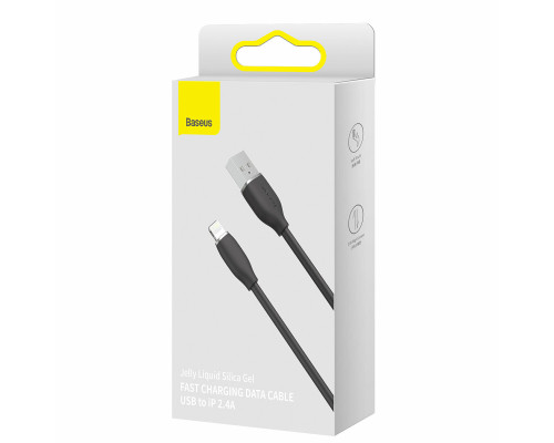 Кабель Baseus Jelly Liquid Silica Gel Fast Charging Data Cable USB to iP 2.4A 1.2m Black (CAGD000001)