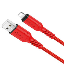 Кабель HOCO X59 USB to iP 2.4A, 1m, nylon, TPE connectors, Red (6931474744876)