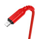 Кабель HOCO X59 USB to iP 2.4A, 1m, nylon, TPE connectors, Red (6931474744876)
