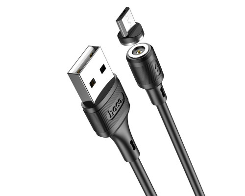 Кабель HOCO X52 USB to Micro 2.4A, 1m, PVC, PVC connectors, magnetic, Black (6931474735539)