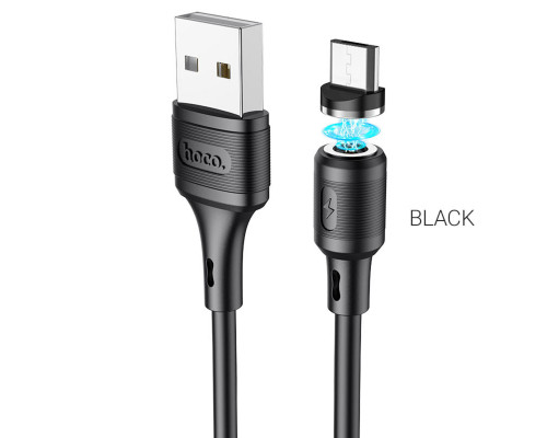 Кабель HOCO X52 USB to Micro 2.4A, 1m, PVC, PVC connectors, magnetic, Black (6931474735539)
