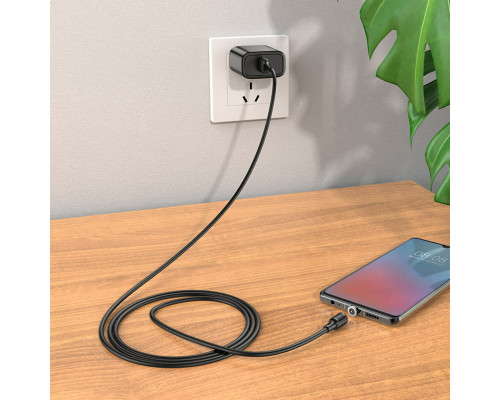 Кабель HOCO X52 USB to Micro 2.4A, 1m, PVC, PVC connectors, magnetic, Black (6931474735539)