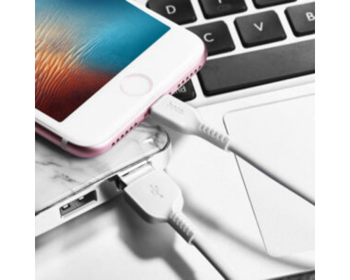 Кабель HOCO X13 USB to iP 2.4A, 1m, PVC, PVC connectors, White (6957531061151)