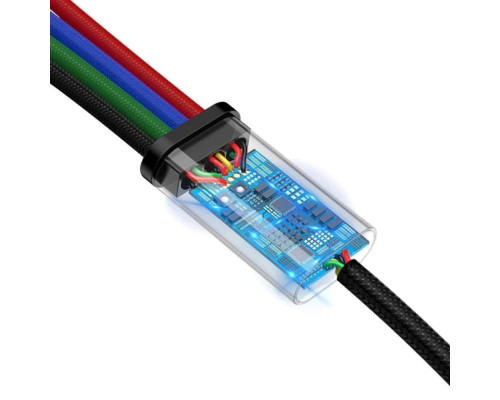 Кабель Baseus Fast 4-in-1 Cable For iP+Type-C(2)+Micro 3.5A 1.2m Black (CA1T4-B01)