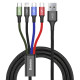 Кабель Baseus Fast 4-in-1 Cable For iP+Type-C(2)+Micro 3.5A 1.2m Black (CA1T4-B01)