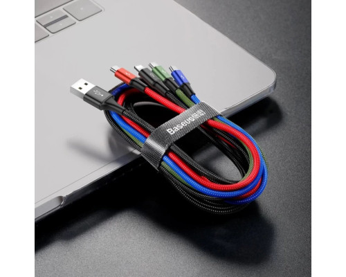 Кабель Baseus Fast 4-in-1 Cable For iP+Type-C(2)+Micro 3.5A 1.2m Black (CA1T4-B01)