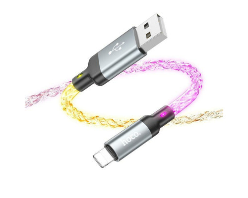 Кабель HOCO U112 Shine charging data cable for iP Gray (6931474788801)