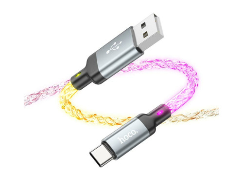 Кабель HOCO U112 Shine charging data cable for Type-C Gray (6931474788818)