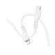 Кабель HOCO X97 Crystal color silicone charging data cable iP white (6931474799791)