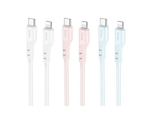Кабель HOCO X97 Crystal color silicone charging data cable iP white (6931474799791)