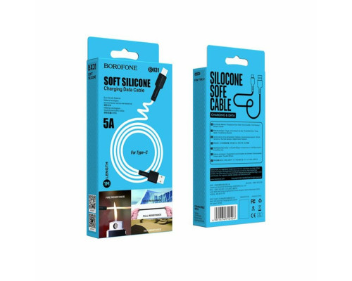 Кабель BOROFONE BX31 USB to Type-C 3A, 1m, silicone, TPE connectors, White (BX31CW)