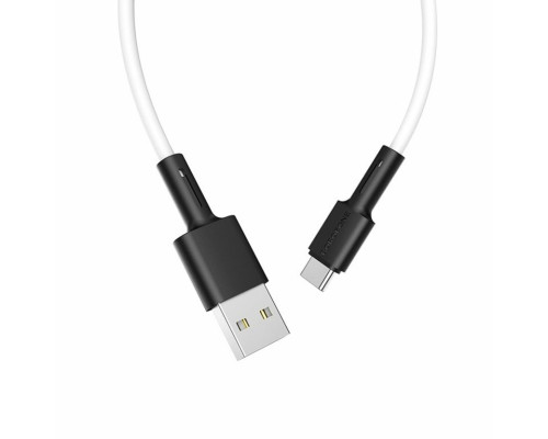 Кабель BOROFONE BX31 USB to Type-C 3A, 1m, silicone, TPE connectors, White (BX31CW)
