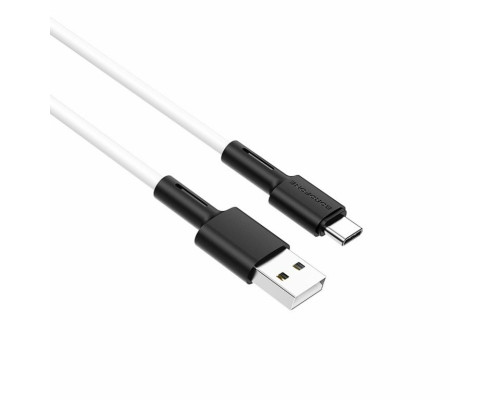 Кабель BOROFONE BX31 USB to Type-C 3A, 1m, silicone, TPE connectors, White (BX31CW)