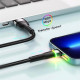 Кабель Essager Colorful LED USB Cable Fast Charging 2.4A USB-A to Lightning 1m black (EXCL-XCD01) (EXCL-XCD01)