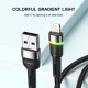 Кабель Essager Colorful LED USB Cable Fast Charging 2.4A USB-A to Lightning 1m black (EXCL-XCD01) (EXCL-XCD01)