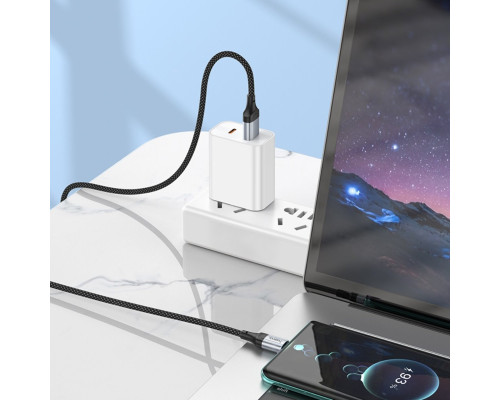 Кабель HOCO X102 USB to Type-C 3A, 1m, nylon, aluminum connectors, Black (6942007608770)