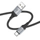 Кабель HOCO X102 USB to Type-C 3A, 1m, nylon, aluminum connectors, Black (6942007608770)