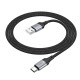 Кабель HOCO X102 USB to Type-C 3A, 1m, nylon, aluminum connectors, Black (6942007608770)