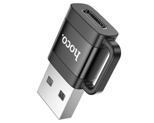 Адаптер HOCO UA31D USB male to Type-C female USB2.0 adapter Black (6942007628143)