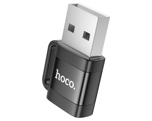 Адаптер HOCO UA31D USB male to Type-C female USB2.0 adapter Black (6942007628143)