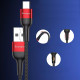 Кабель ESSAGER Fast Charging 5A USB-A to Type C 0.3m red (EXCT-FMTB09)