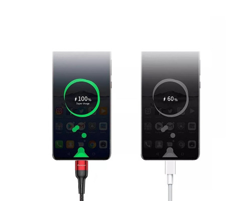 Кабель ESSAGER Fast Charging 5A USB-A to Type C 0.3m red (EXCT-FMTB09)