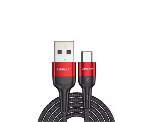 Кабель ESSAGER Fast Charging 5A USB-A to Type C 0.3m red (EXCT-FMTB09)