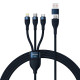 Кабель Baseus Flash Series Ⅱ Two-for-three Charging Cable U+C to M+L+C 100W 1.2m Blue (CASS030103)