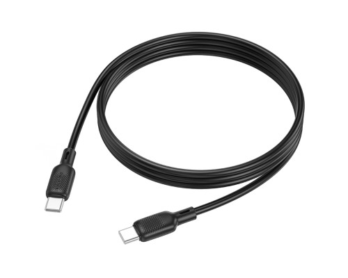 Кабель BOROFONE BX113 Lenny 60W silicone charging data cable C to C(L=1M) Black (6941991115455)