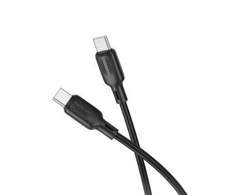Кабель BOROFONE BX113 Lenny 60W silicone charging data cable C to C(L=1M) Black (6941991115455)