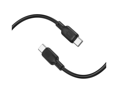 Кабель BOROFONE BX113 Lenny 60W silicone charging data cable C to C(L=1M) Black (6941991115455)