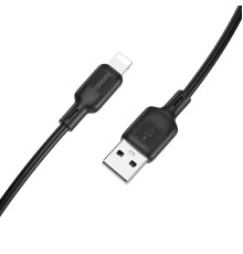 Кабель BOROFONE BX113 Lenny silicone charging data cable iP(L=1M) Black (6941991115394)