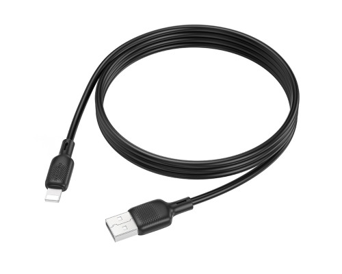 Кабель BOROFONE BX113 Lenny silicone charging data cable iP(L=1M) Black (6941991115394)