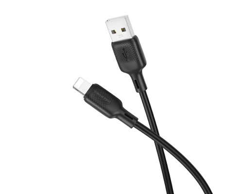 Кабель BOROFONE BX113 Lenny silicone charging data cable iP(L=1M) Black (6941991115394)