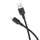 Кабель BOROFONE BX113 Lenny silicone charging data cable iP(L=1M) Black (6941991115394)