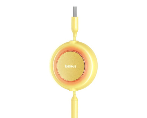 Кабель Baseus Bright Mirror 2 Series Retractable 3-in-1 Fast Charging Data Cable USB to M+L+C 3.5A 1.1m yellow (CAMJ010011)