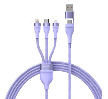 Кабель Baseus Flash Series Ⅱ Two-for-three Charging Cable U+C to M+L+C 100W 1.2m Purple (CASS030105)