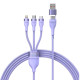 Кабель Baseus Flash Series Ⅱ Two-for-three Charging Cable U+C to M+L+C 100W 1.2m Purple (CASS030105)