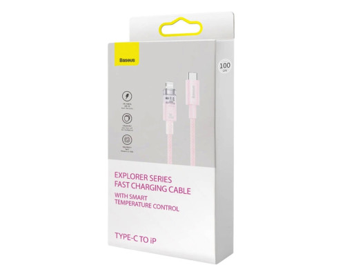 Кабель Baseus Explorer Series Fast Charging Cable with Smart Temperature Control Type-C to iP 20W 1m Pink (CATS010204)