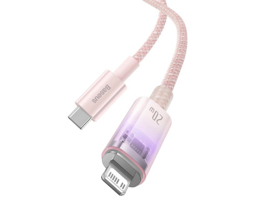 Кабель Baseus Explorer Series Fast Charging Cable with Smart Temperature Control Type-C to iP 20W 1m Pink (CATS010204)