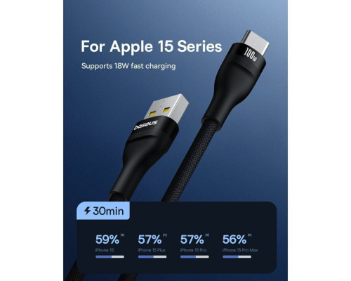 Кабель Baseus Flash 2 Charging Cable USB to USB-C 100W 1m Cluster Black (P10311804111-00)