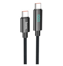 Кабель HOCO U125 Benefit 100W charging data cable with display Type-C to Type-C Black (6942007611930)