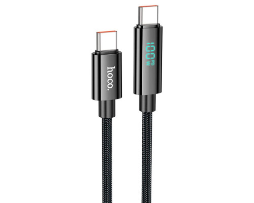 Кабель HOCO U125 Benefit 100W charging data cable with display Type-C to Type-C Black (6942007611930)