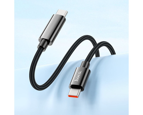 Кабель HOCO U125 Benefit 100W charging data cable with display Type-C to Type-C Black (6942007611930)