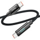 Кабель HOCO U125 Benefit 100W charging data cable with display Type-C to Type-C Black (6942007611930)